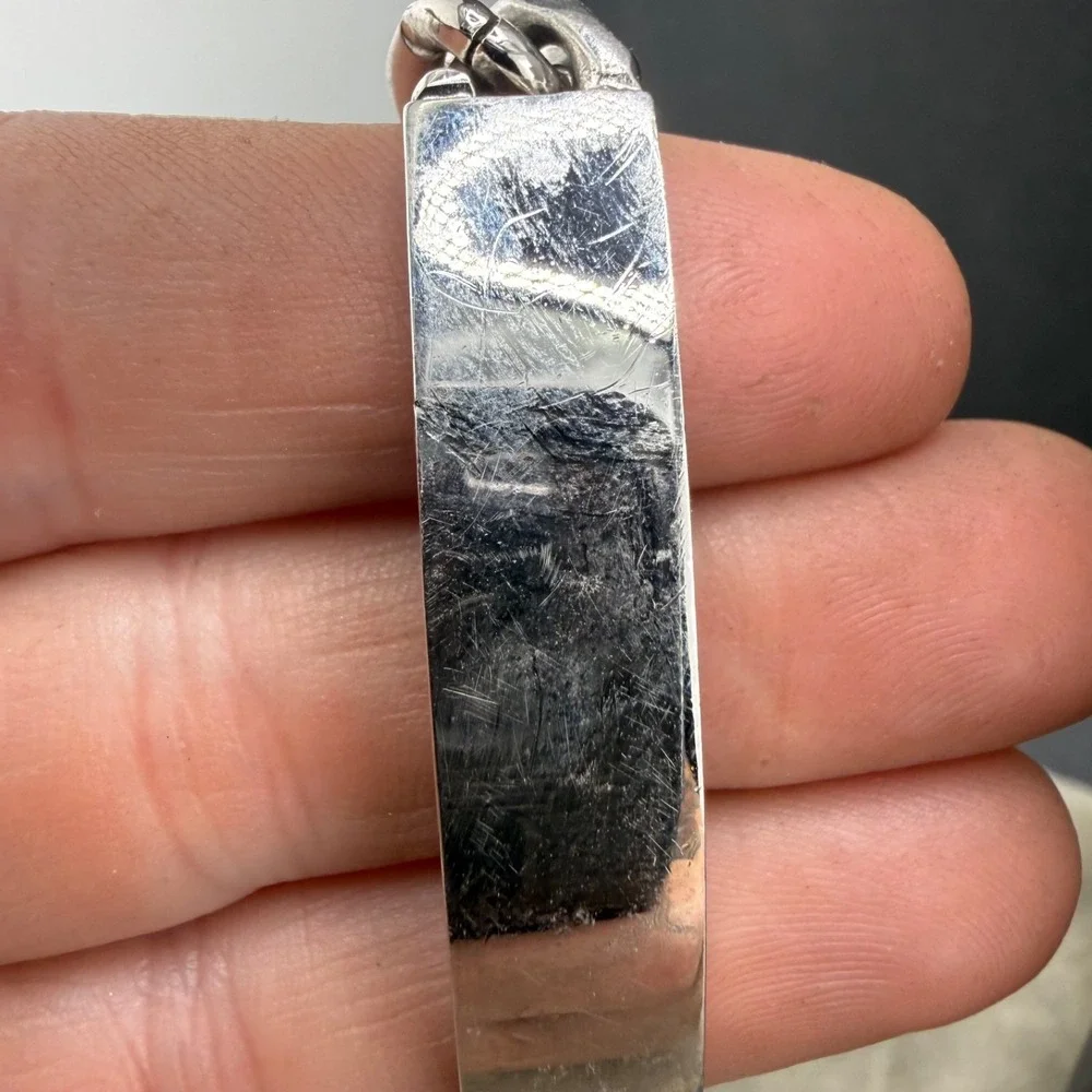 Vintage ID Bracelet Silver Tone Adjustable Not Engraved 8.5